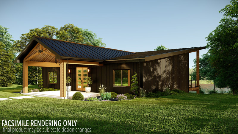 Exterior rendering of new model home
